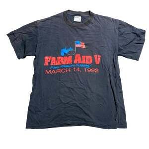 Vintage 1992 Farm Aid V Keep America Growing Concert Tee Shirt Large USA Brockum